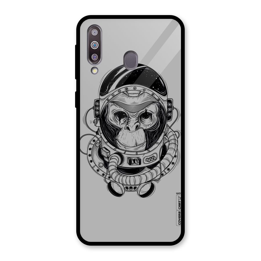 Chimpanzee Astronaut Glass Back Case for Galaxy M30