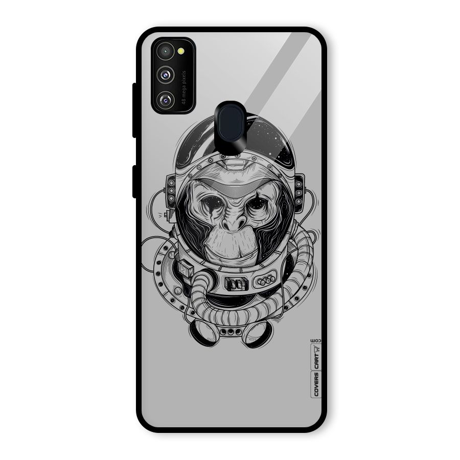 Chimpanzee Astronaut Glass Back Case for Galaxy M30s