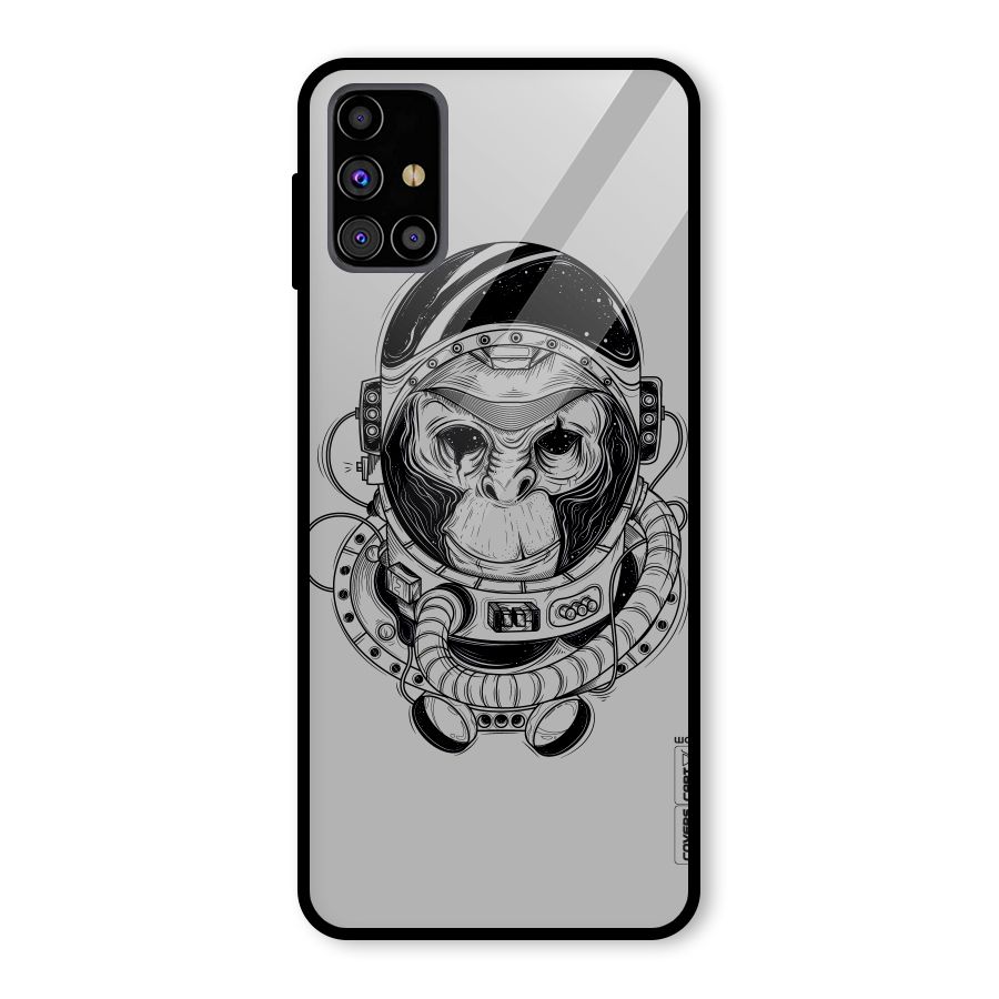 Chimpanzee Astronaut Glass Back Case for Galaxy M31s