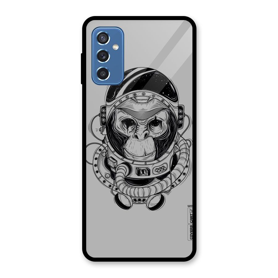Chimpanzee Astronaut Glass Back Case for Galaxy M52 5G