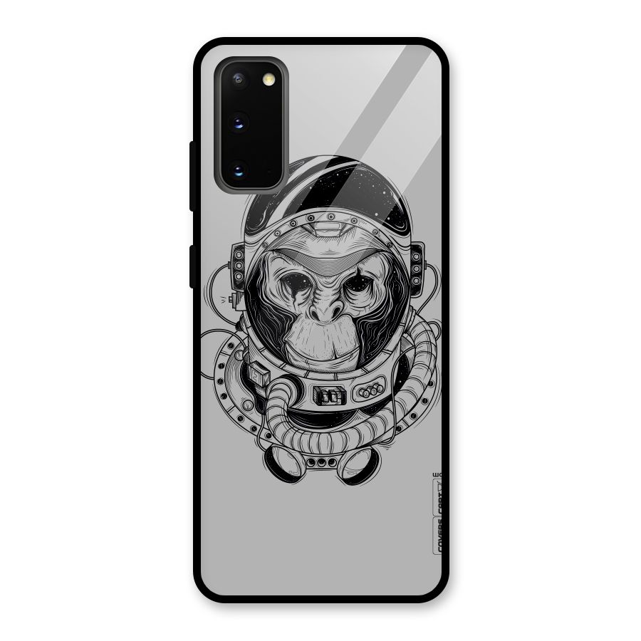 Chimpanzee Astronaut Glass Back Case for Galaxy S20