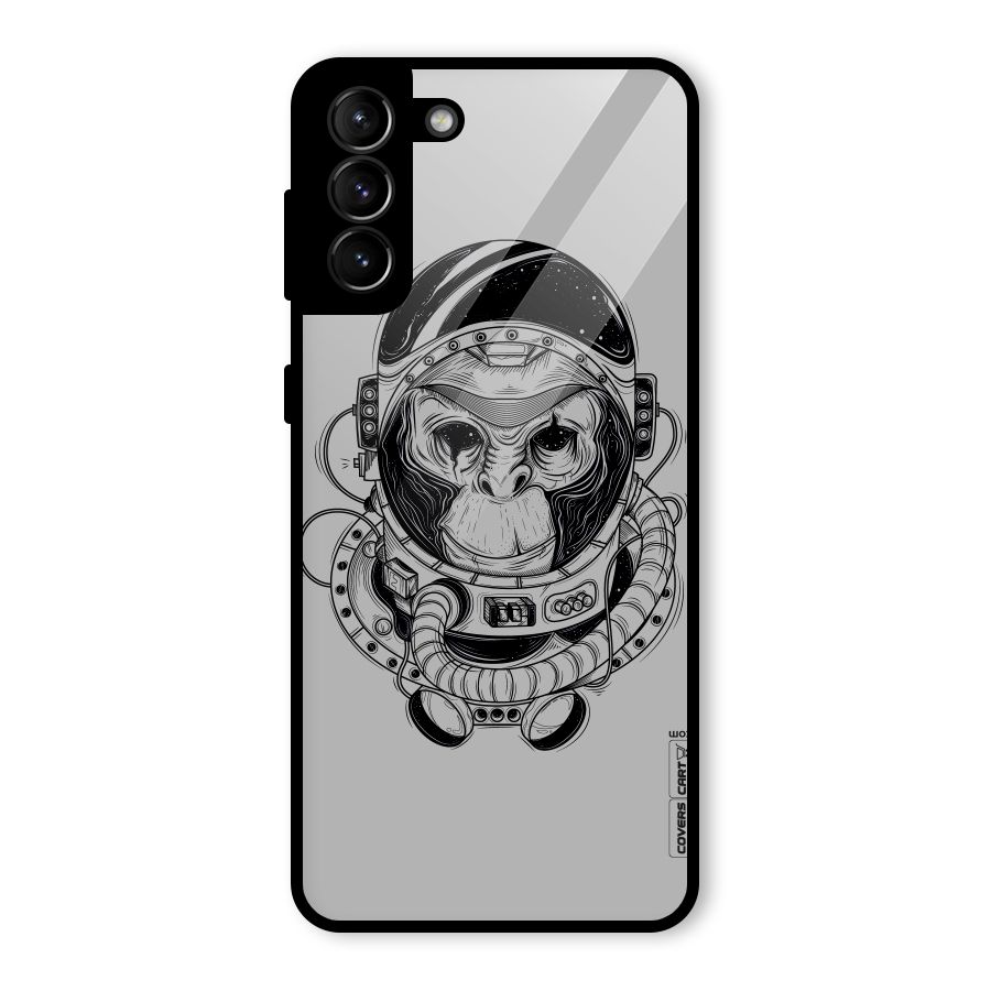 Chimpanzee Astronaut Glass Back Case for Galaxy S21 Plus