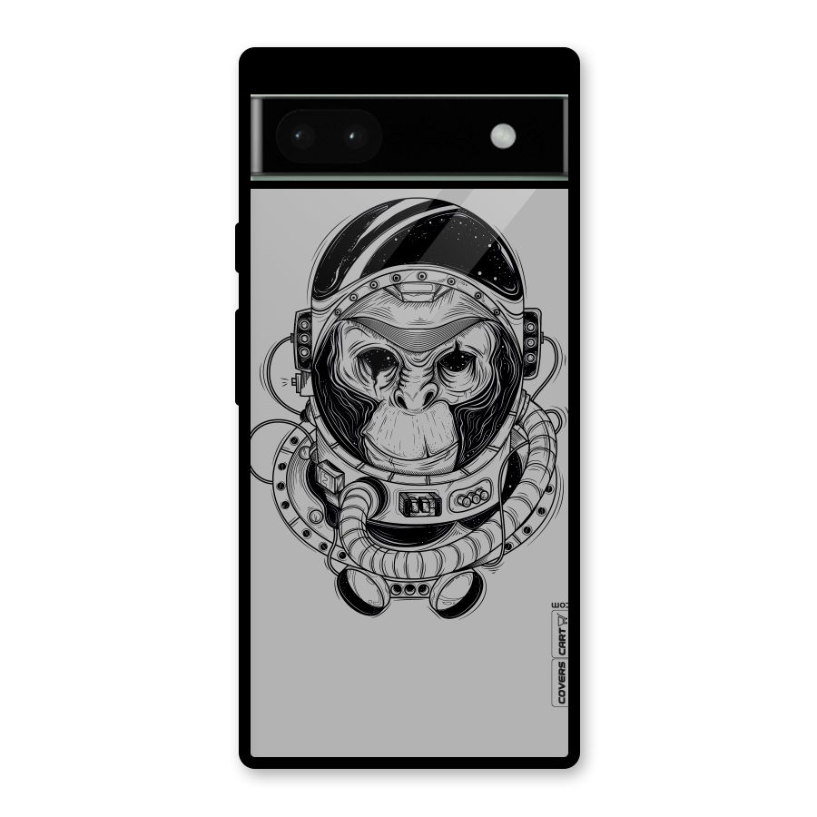 Chimpanzee Astronaut Glass Back Case for Google Pixel 6a
