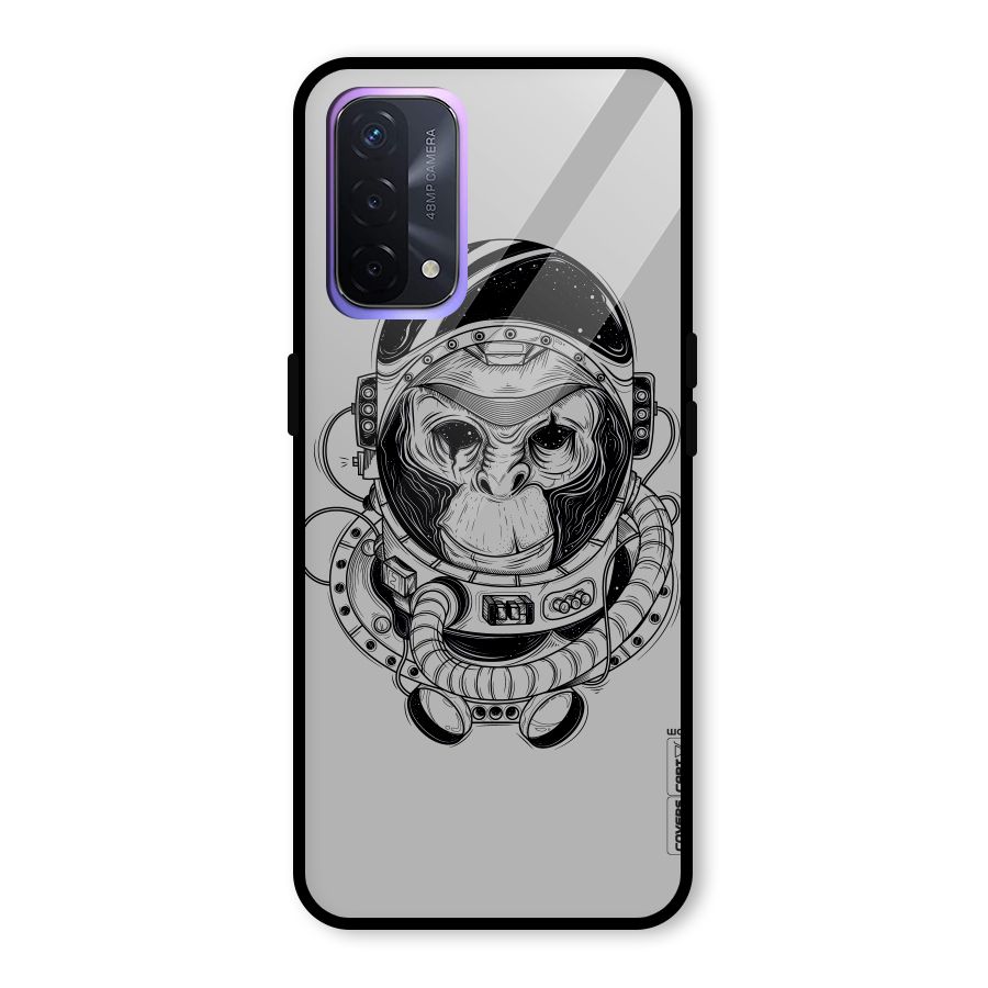 Chimpanzee Astronaut Glass Back Case for Oppo A74 5G