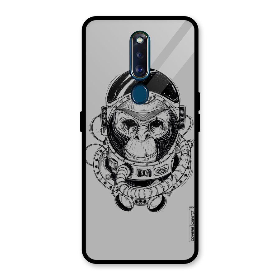 Chimpanzee Astronaut Glass Back Case for Oppo F11 Pro