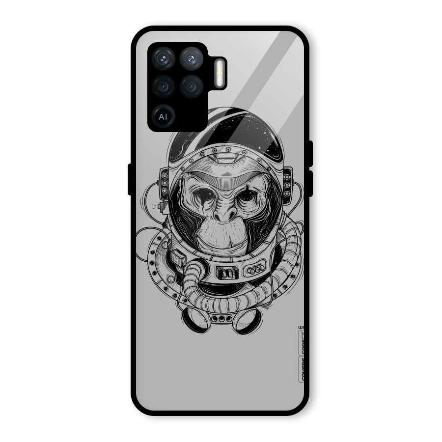 Chimpanzee Astronaut Glass Back Case for Oppo F19 Pro