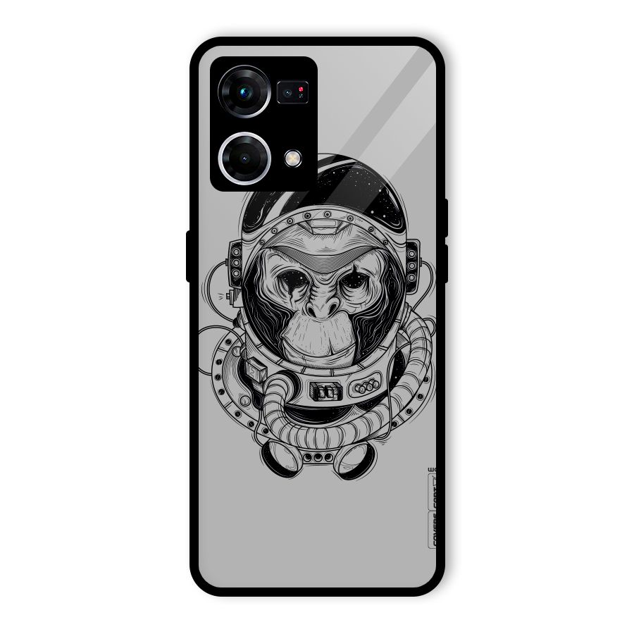 Chimpanzee Astronaut Glass Back Case for Oppo F21 Pro 4G