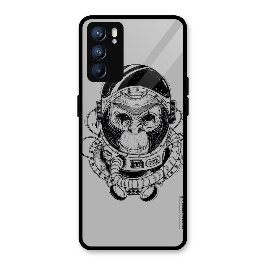 Chimpanzee Astronaut Glass Back Case for Oppo Reno6 5G