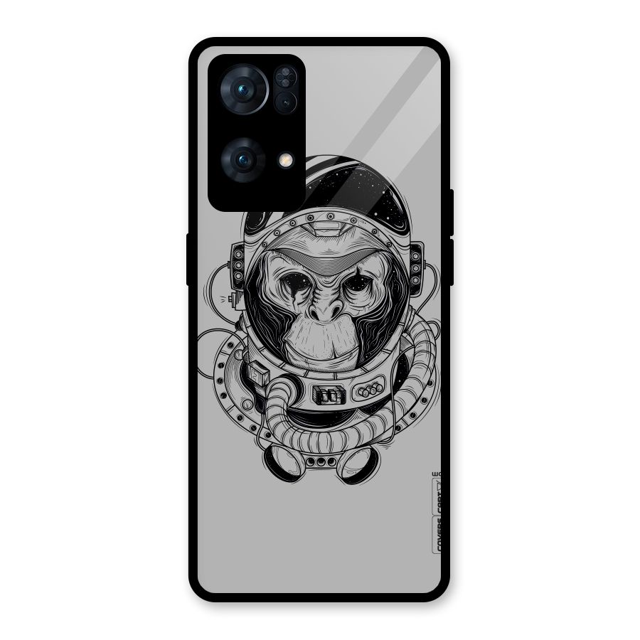Chimpanzee Astronaut Glass Back Case for Oppo Reno7 Pro 5G
