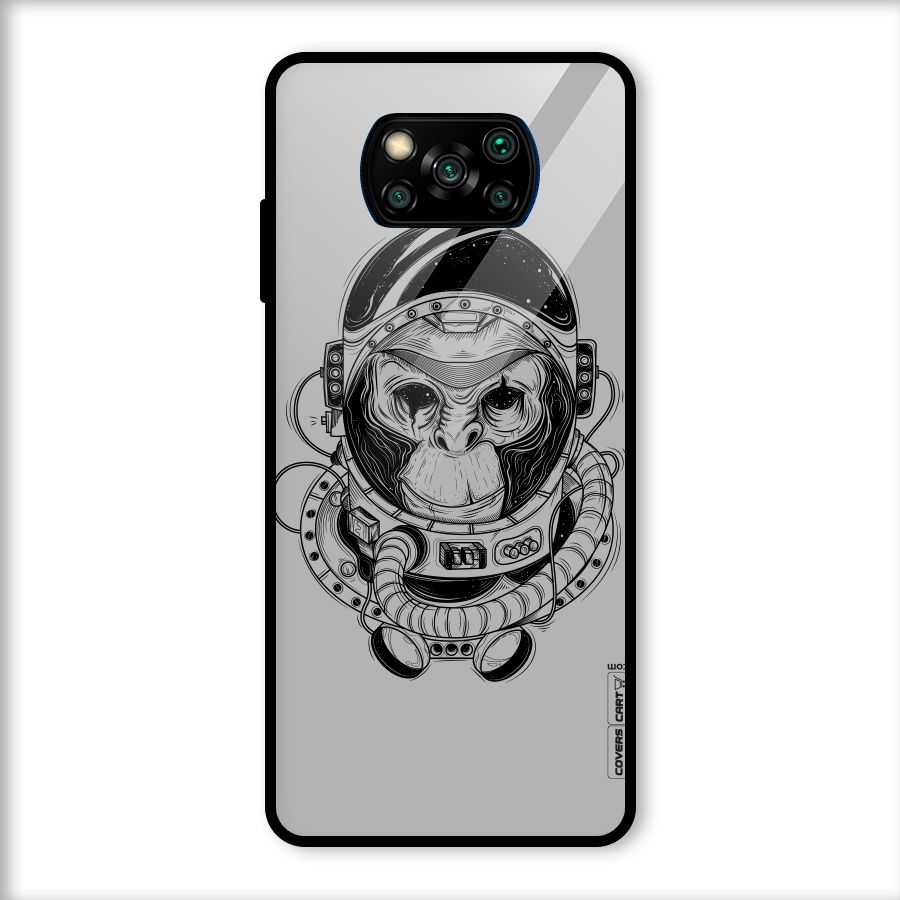 Chimpanzee Astronaut Glass Back Case for Poco X3