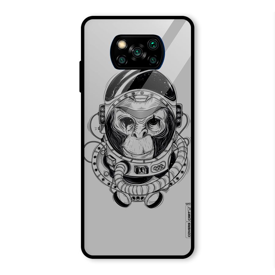 Chimpanzee Astronaut Glass Back Case for Poco X3 Pro