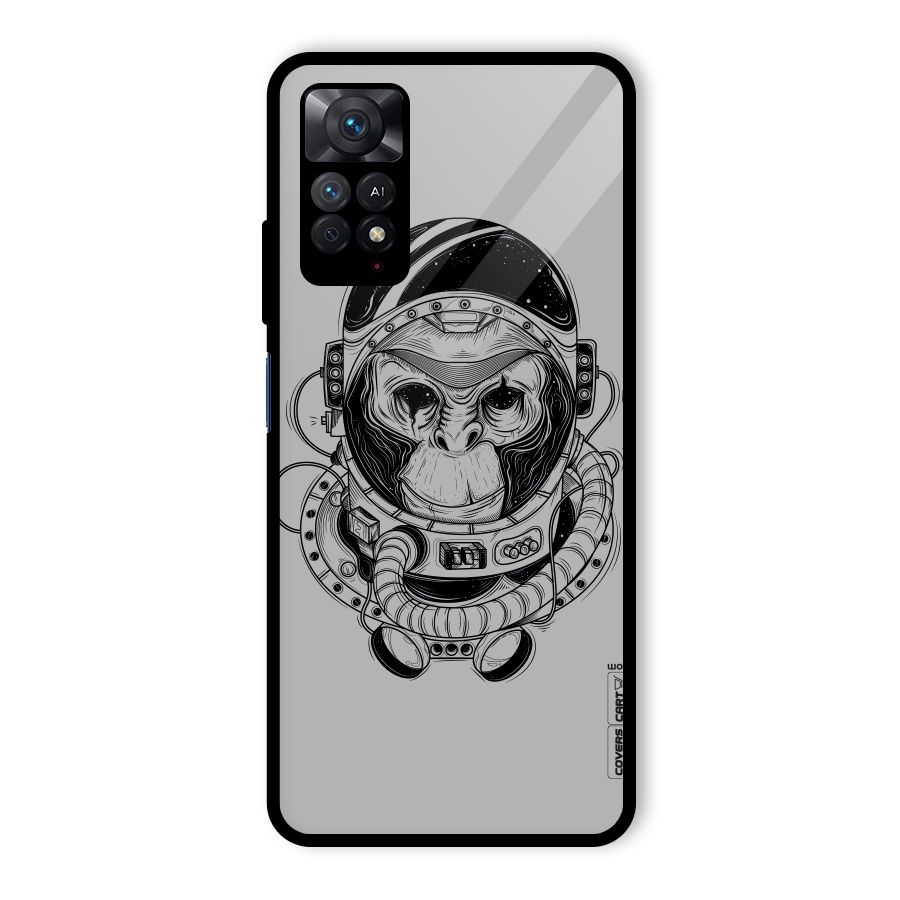 Chimpanzee Astronaut Glass Back Case for Redmi Note 11 Pro
