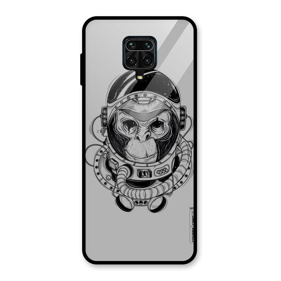 Chimpanzee Astronaut Glass Back Case for Redmi Note 9 Pro