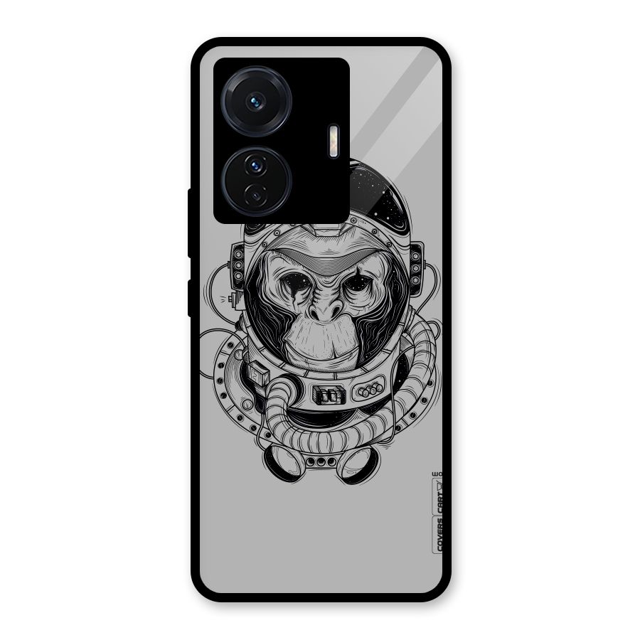 Chimpanzee Astronaut Glass Back Case for Vivo T1 Pro
