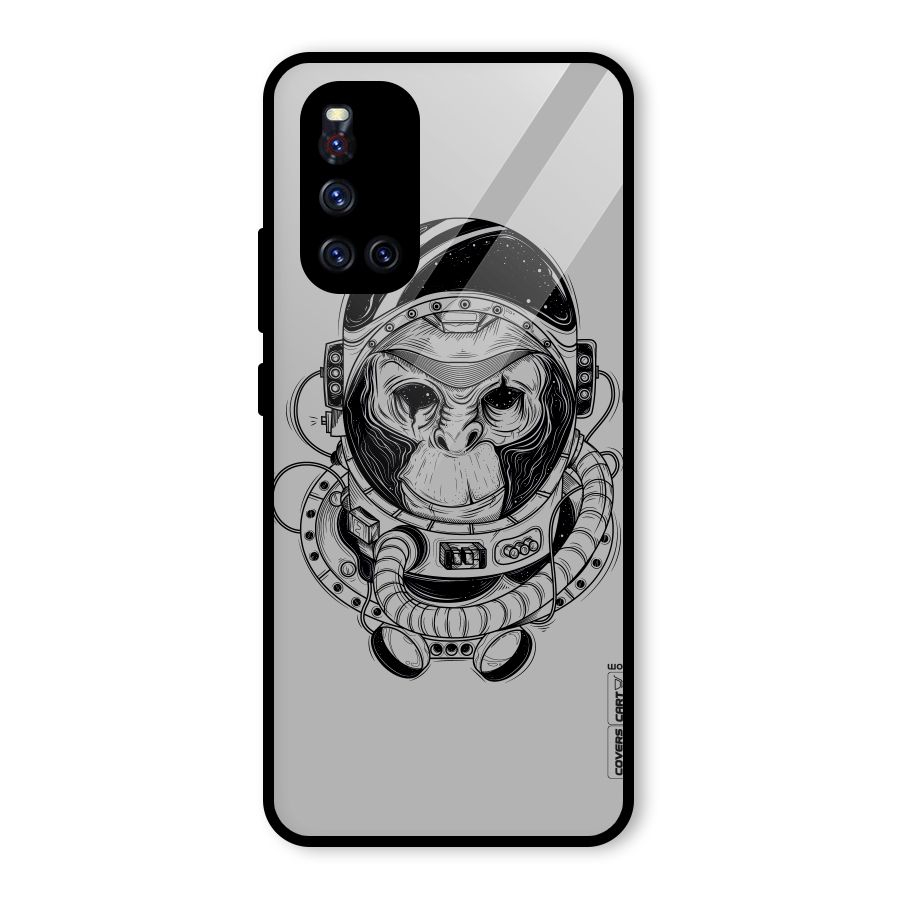 Chimpanzee Astronaut Glass Back Case for Vivo V19