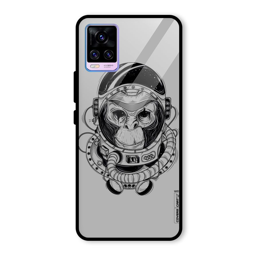 Chimpanzee Astronaut Glass Back Case for Vivo V20 Pro