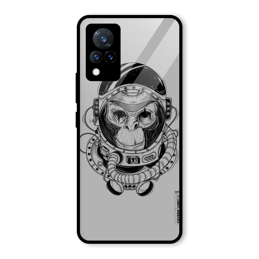 Chimpanzee Astronaut Glass Back Case for Vivo V21 5G