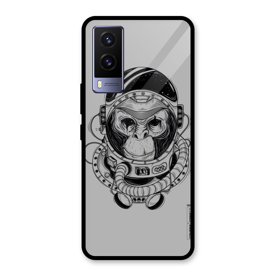 Chimpanzee Astronaut Glass Back Case for Vivo V21e 5G
