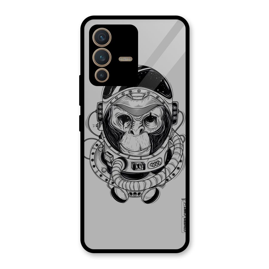 Chimpanzee Astronaut Glass Back Case for Vivo V23 5G