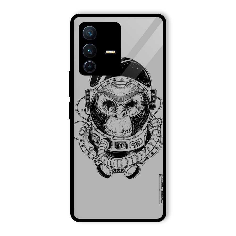 Chimpanzee Astronaut Glass Back Case for Vivo V23 Pro