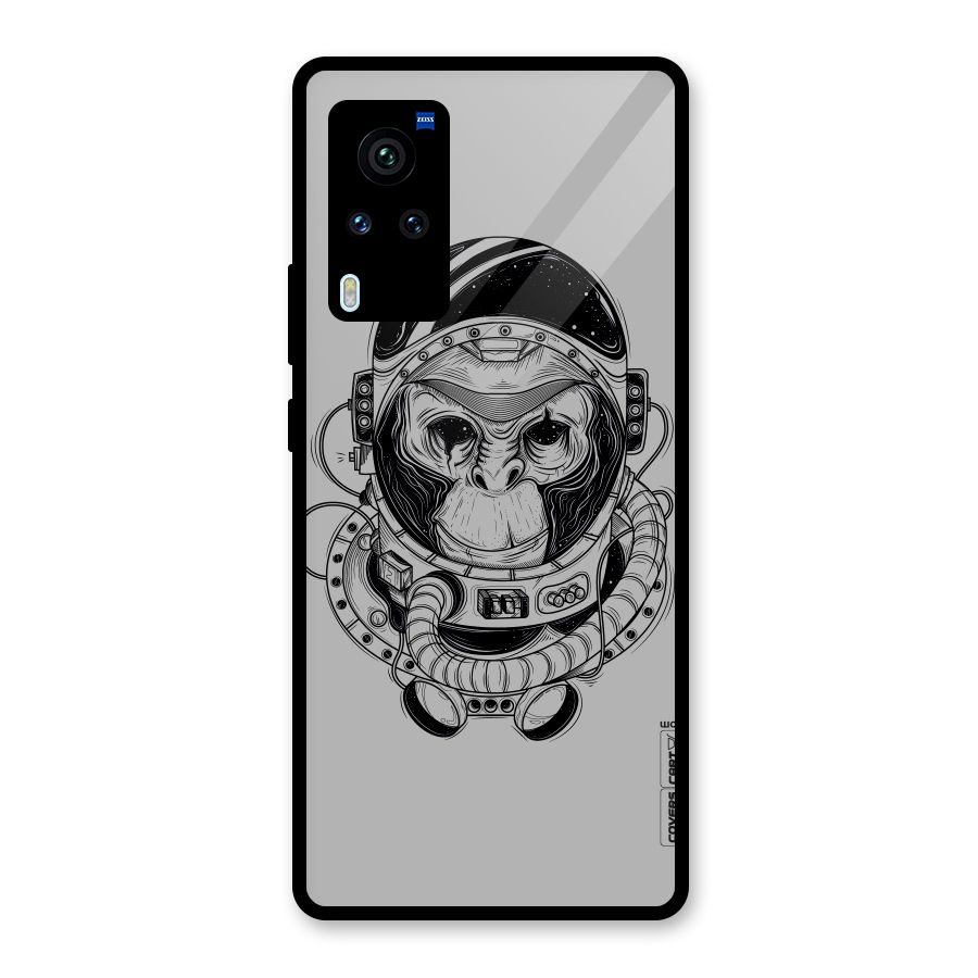 Chimpanzee Astronaut Glass Back Case for Vivo X60 Pro