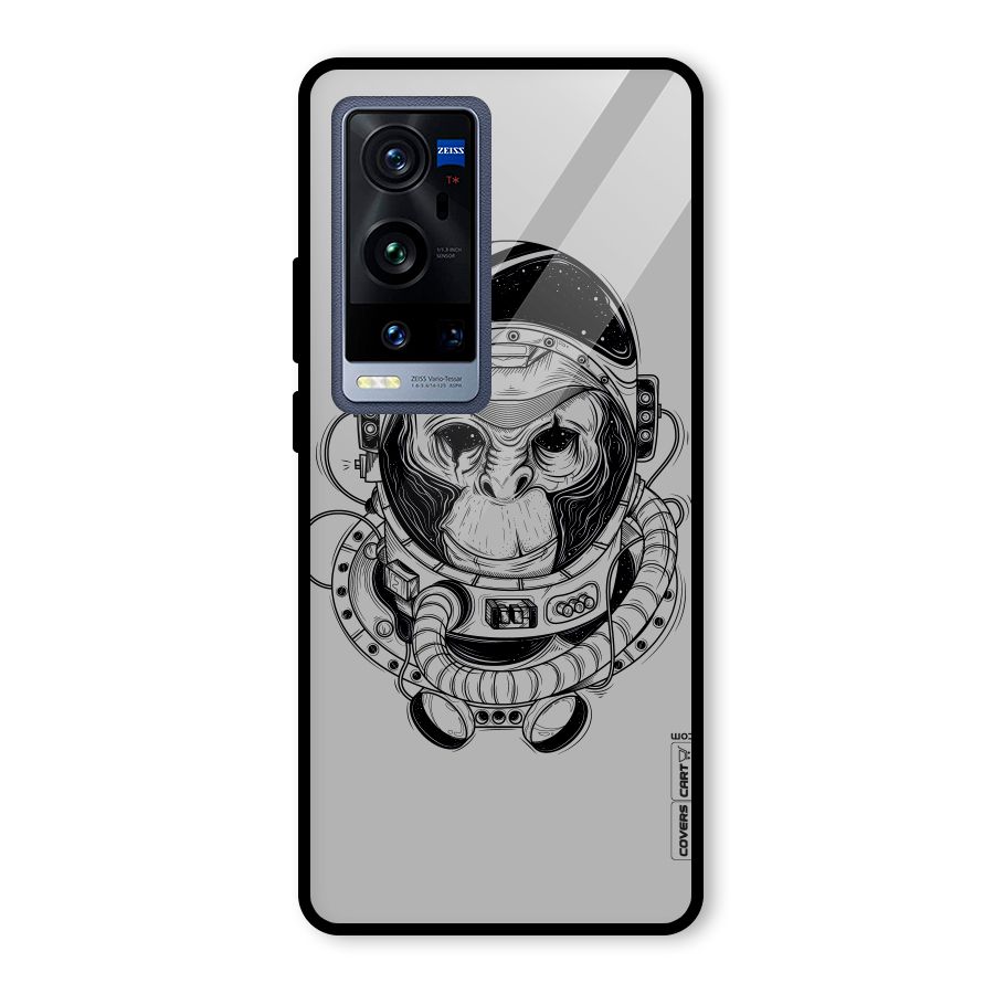 Chimpanzee Astronaut Glass Back Case for Vivo X60 Pro Plus