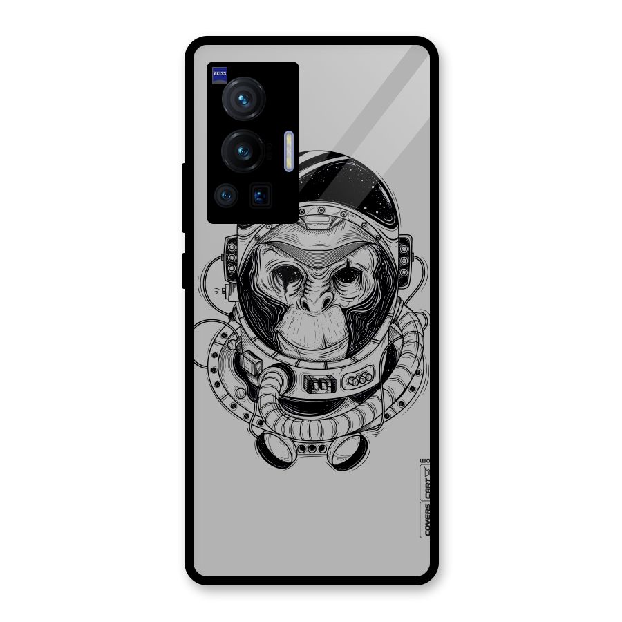 Chimpanzee Astronaut Glass Back Case for Vivo X70 Pro