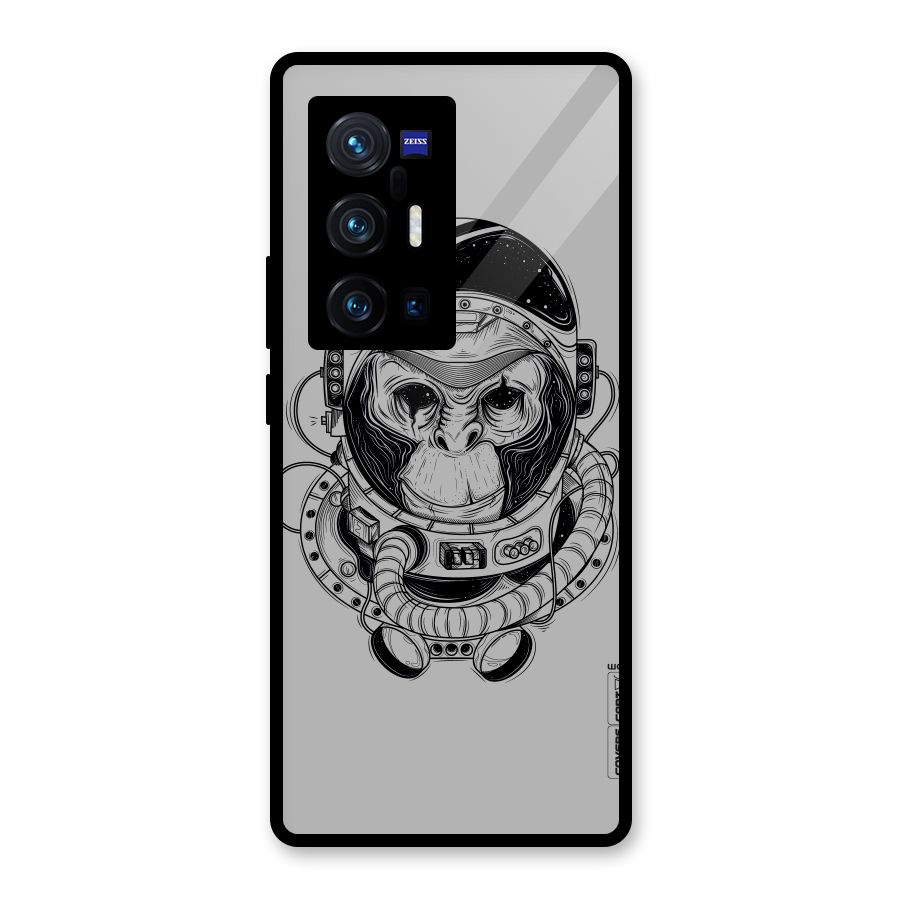 Chimpanzee Astronaut Glass Back Case for Vivo X70 Pro Plus