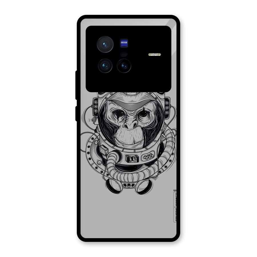 Chimpanzee Astronaut Glass Back Case for Vivo X80