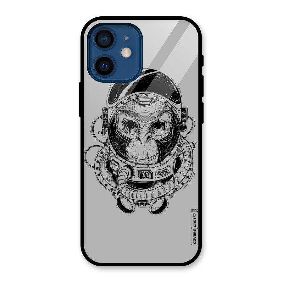 Chimpanzee Astronaut Glass Back Case for iPhone 12 Mini