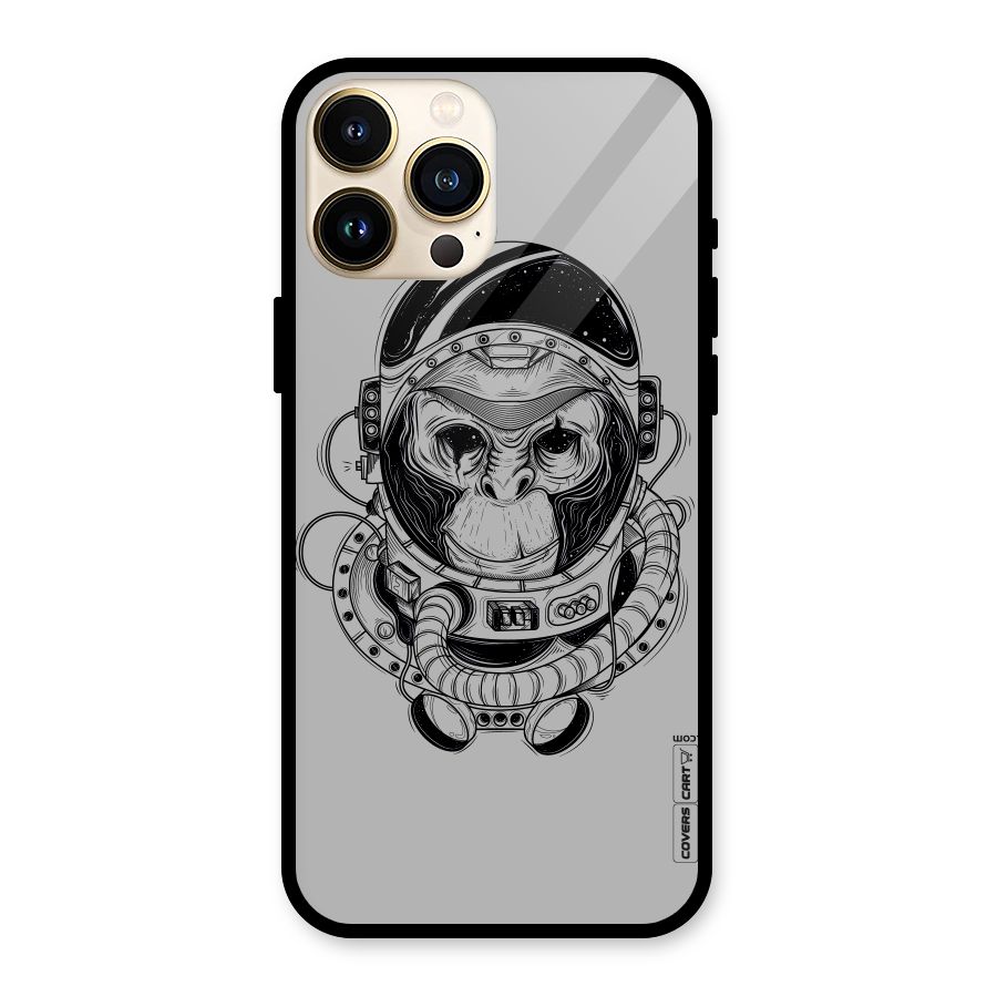 Chimpanzee Astronaut Glass Back Case for iPhone 13 Pro Max