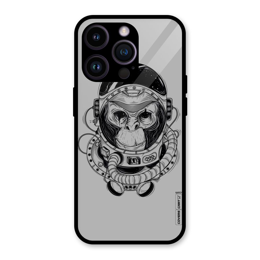 Chimpanzee Astronaut Glass Back Case for iPhone 14 Pro