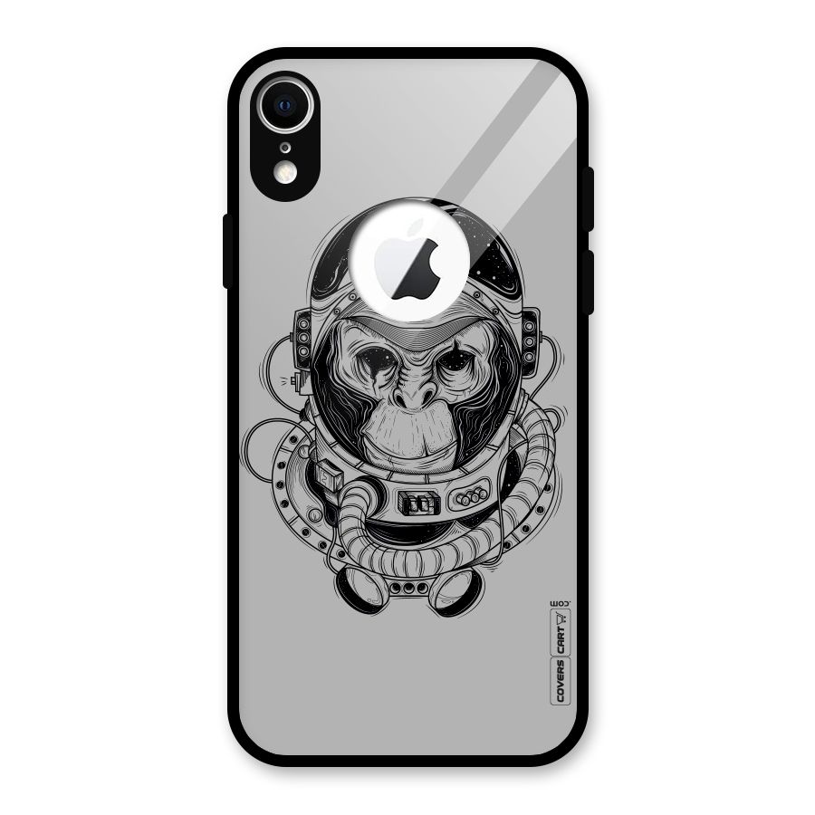 Chimpanzee Astronaut Glass Back Case for iPhone XR Logo Cut
