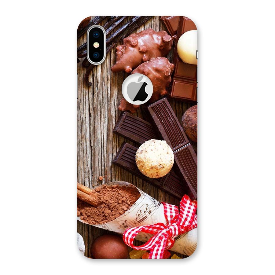 Chocolate Candies Back Case for iPhone XS Logo Cut