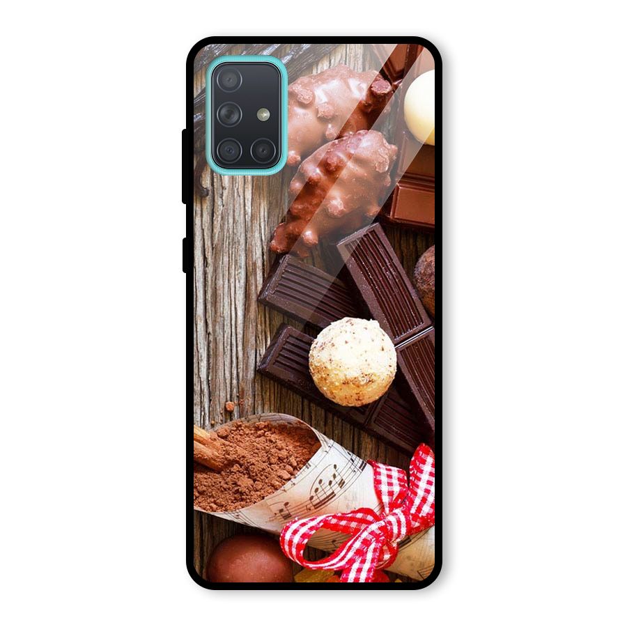 Chocolate Candies Glass Back Case for Galaxy A71