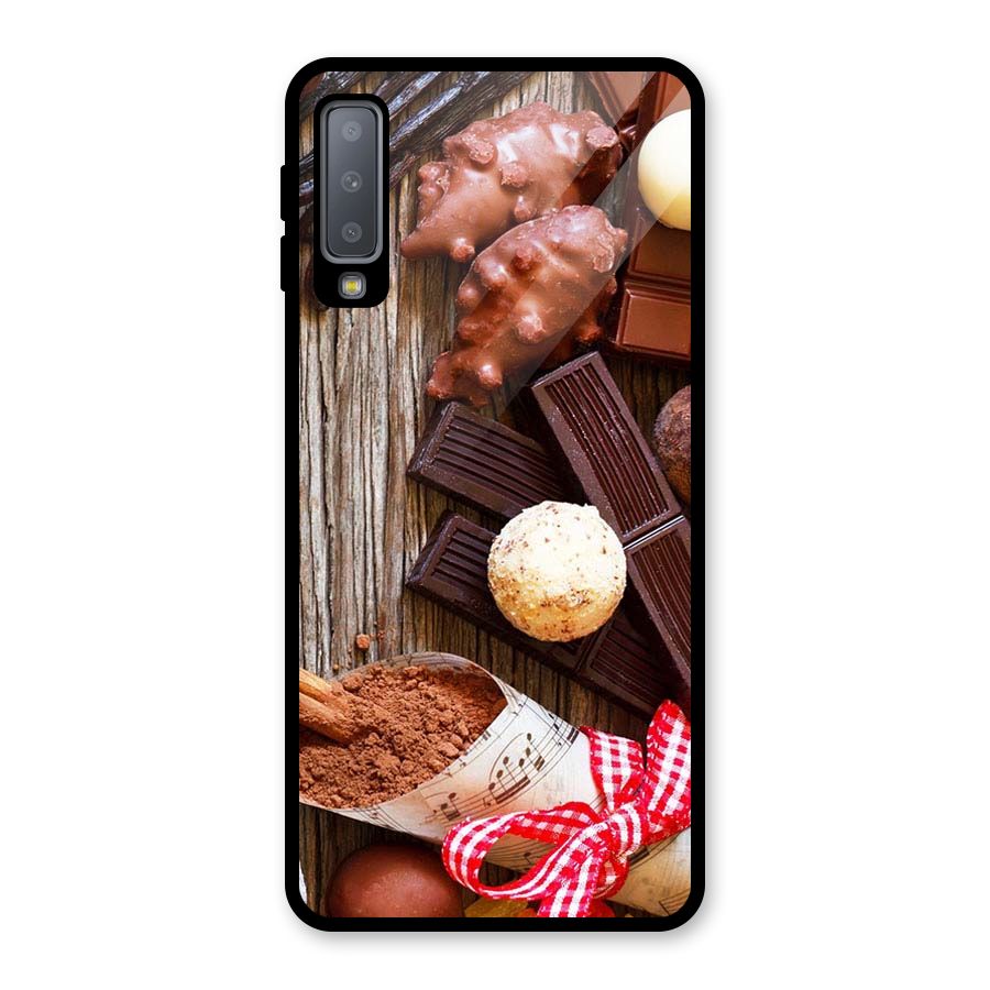 Chocolate Candies Glass Back Case for Galaxy A7 (2018)