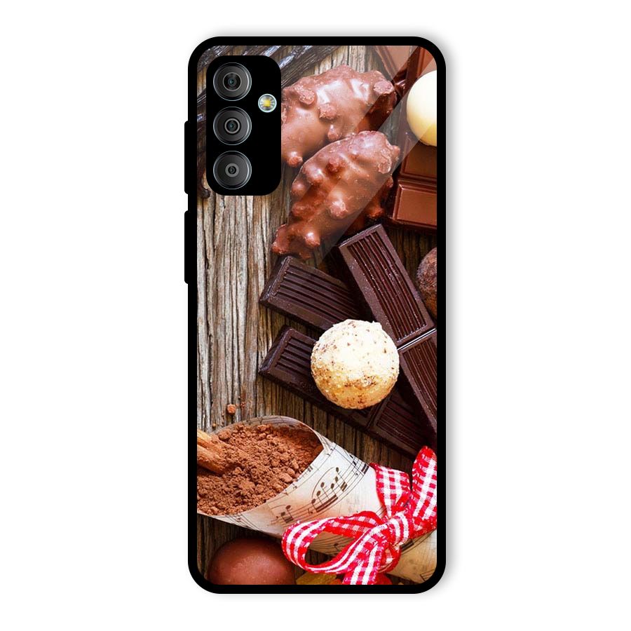 Chocolate Candies Glass Back Case for Galaxy F23