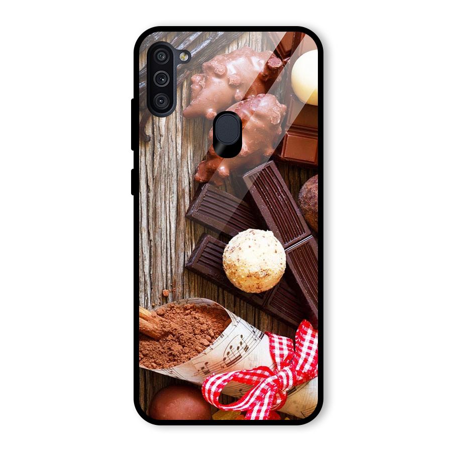 Chocolate Candies Glass Back Case for Galaxy M11