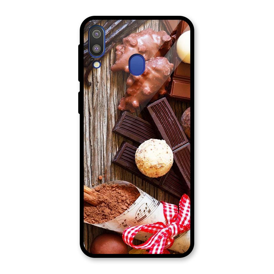 Chocolate Candies Glass Back Case for Galaxy M20