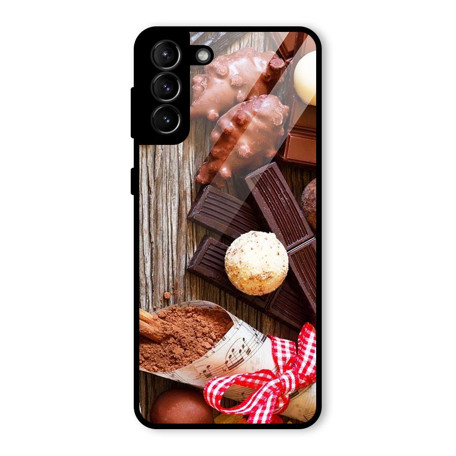Chocolate Candies Glass Back Case for Galaxy S21 Plus