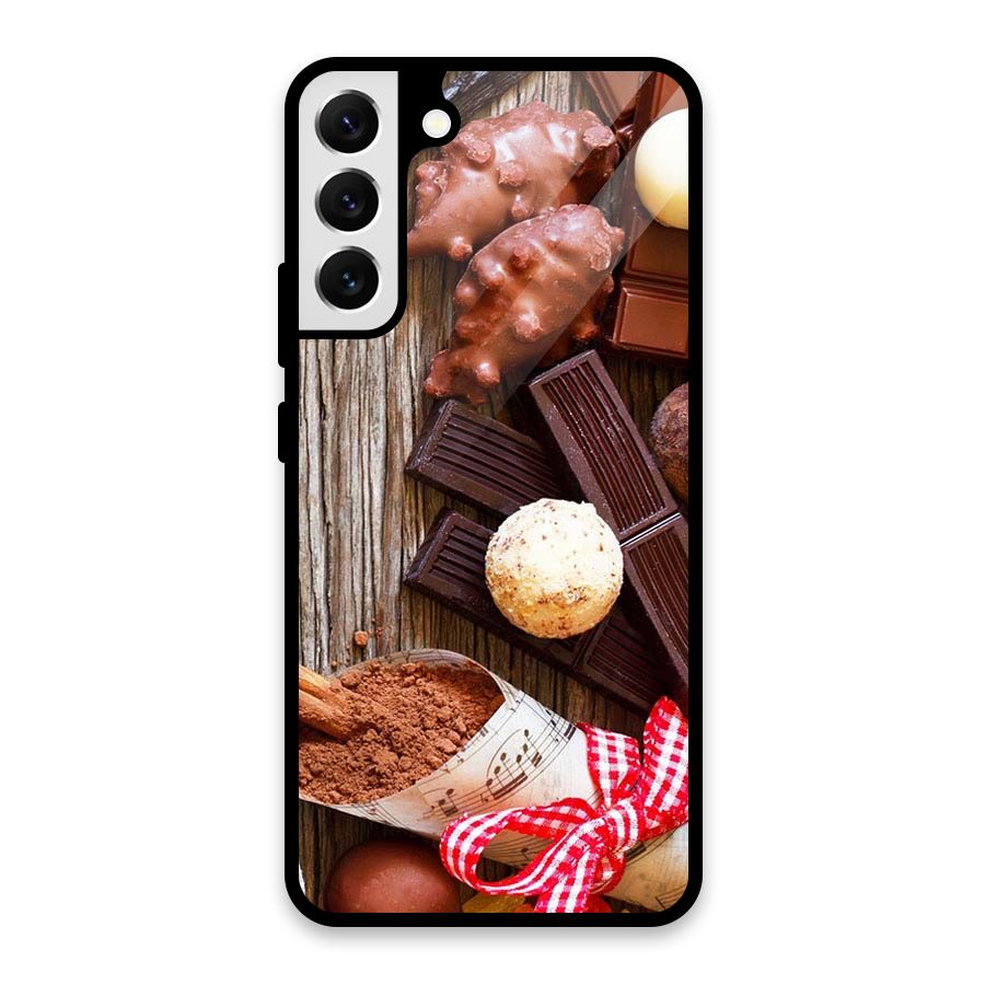 Chocolate Candies Glass Back Case for Galaxy S22 Plus 5G