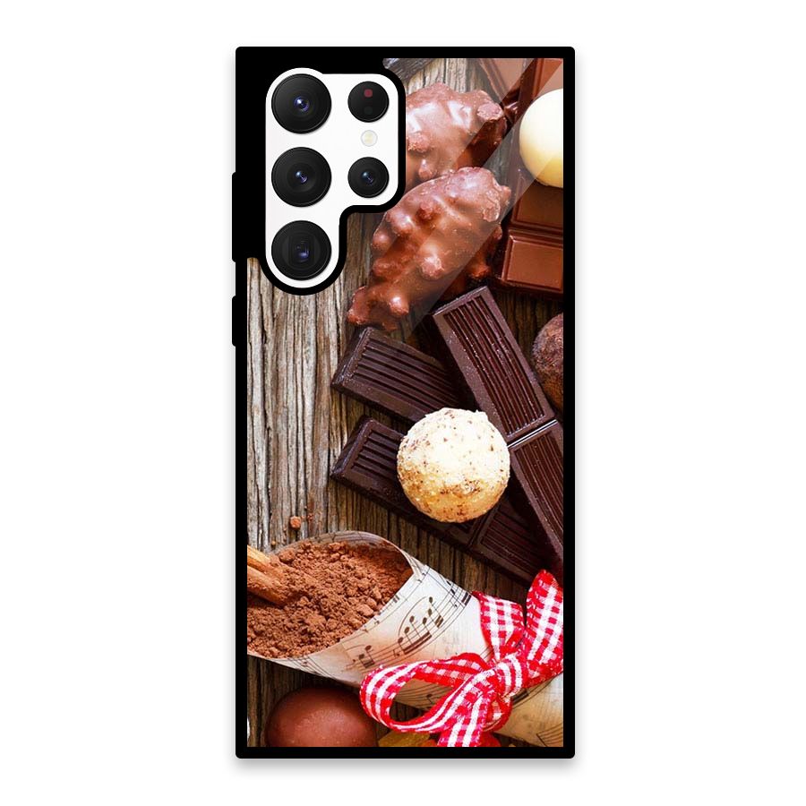 Chocolate Candies Glass Back Case for Galaxy S22 Ultra 5G