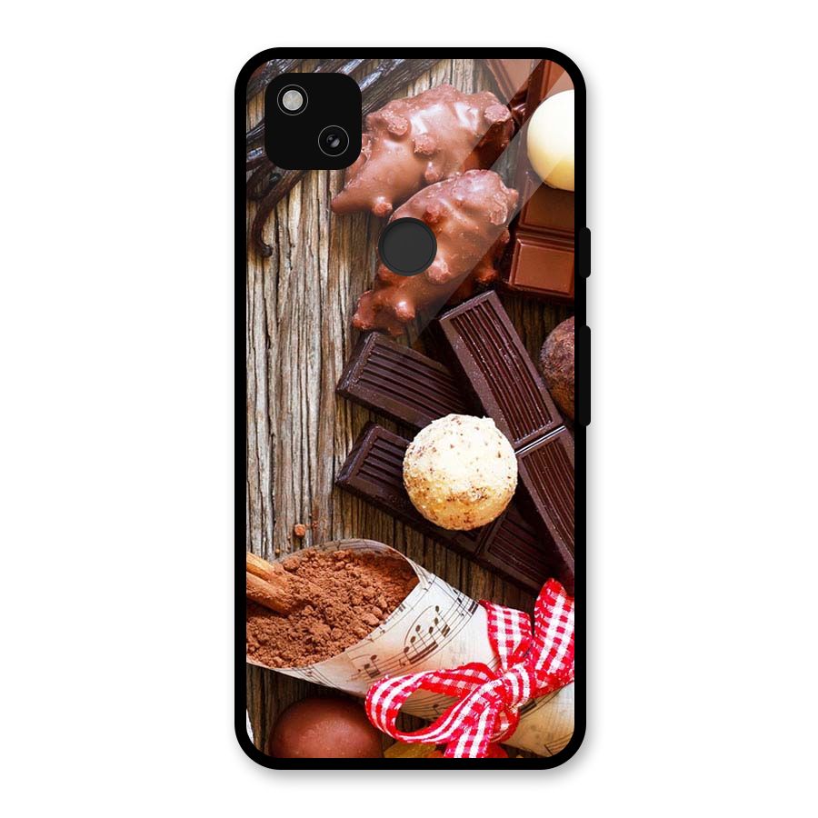 Chocolate Candies Glass Back Case for Google Pixel 4a