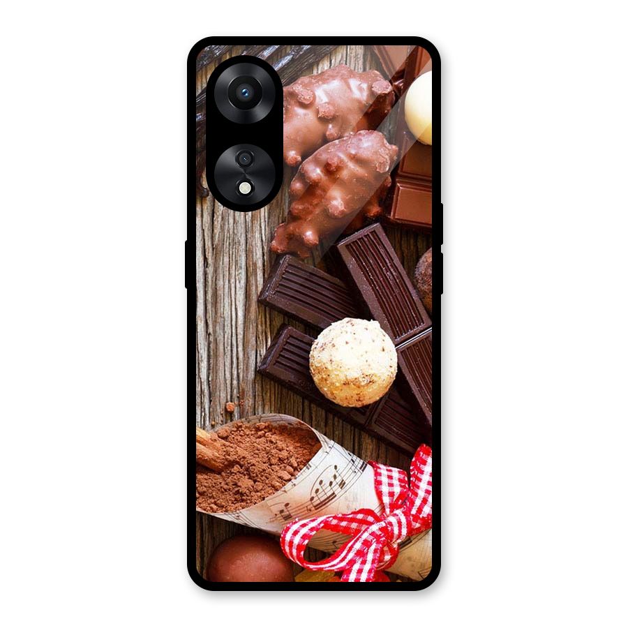 Chocolate Candies Glass Back Case for Oppo A78