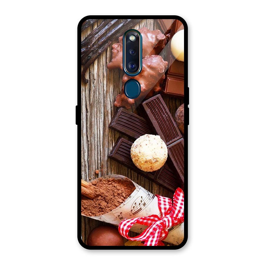 Chocolate Candies Glass Back Case for Oppo F11 Pro