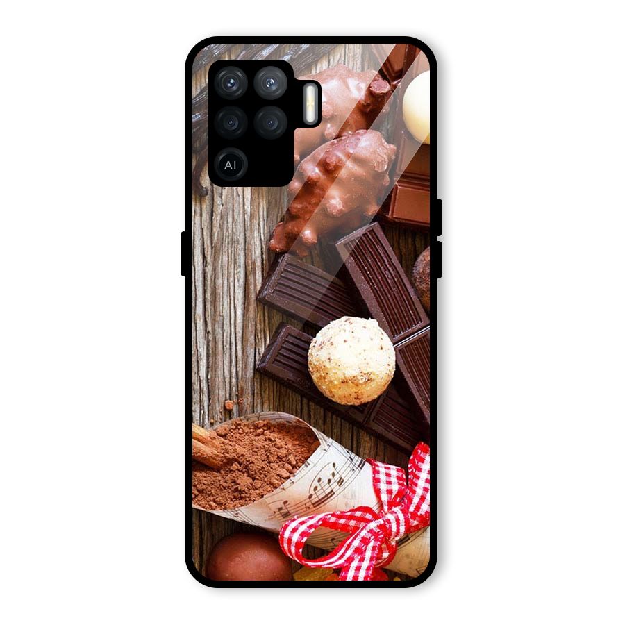 Chocolate Candies Glass Back Case for Oppo F19 Pro