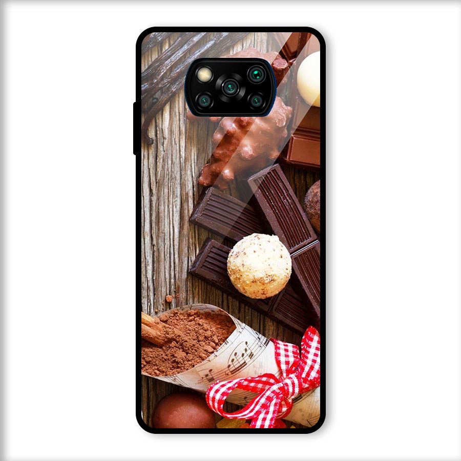 Chocolate Candies Glass Back Case for Poco X3