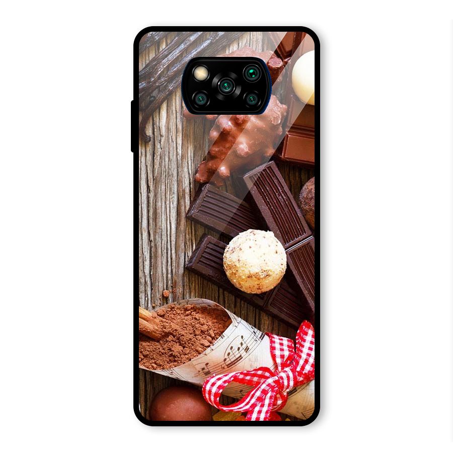 Chocolate Candies Glass Back Case for Poco X3 Pro