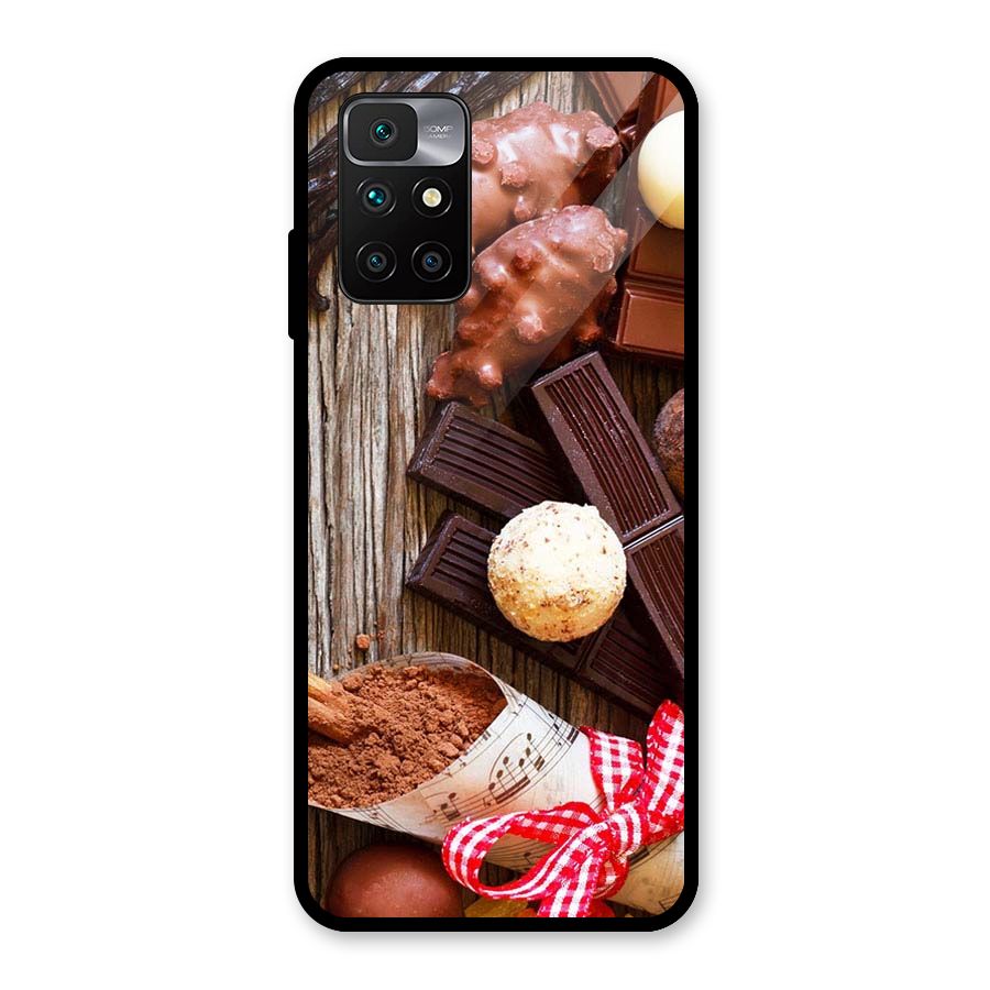 Chocolate Candies Glass Back Case for Redmi 10 Prime