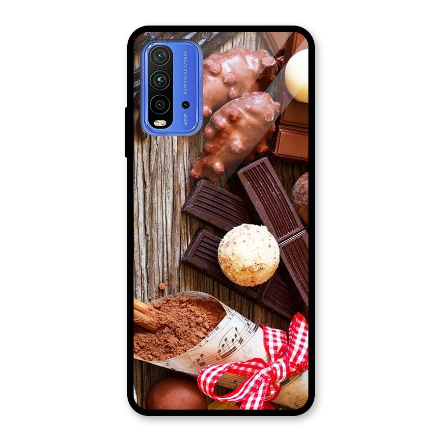 Chocolate Candies Glass Back Case for Redmi 9 Power